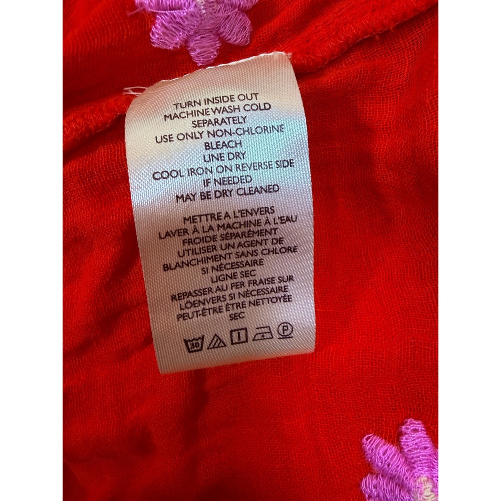 Free People Tangerine Combo Floral Embroidered Smocked Midi Dress M NWT - Picture 11 of 13